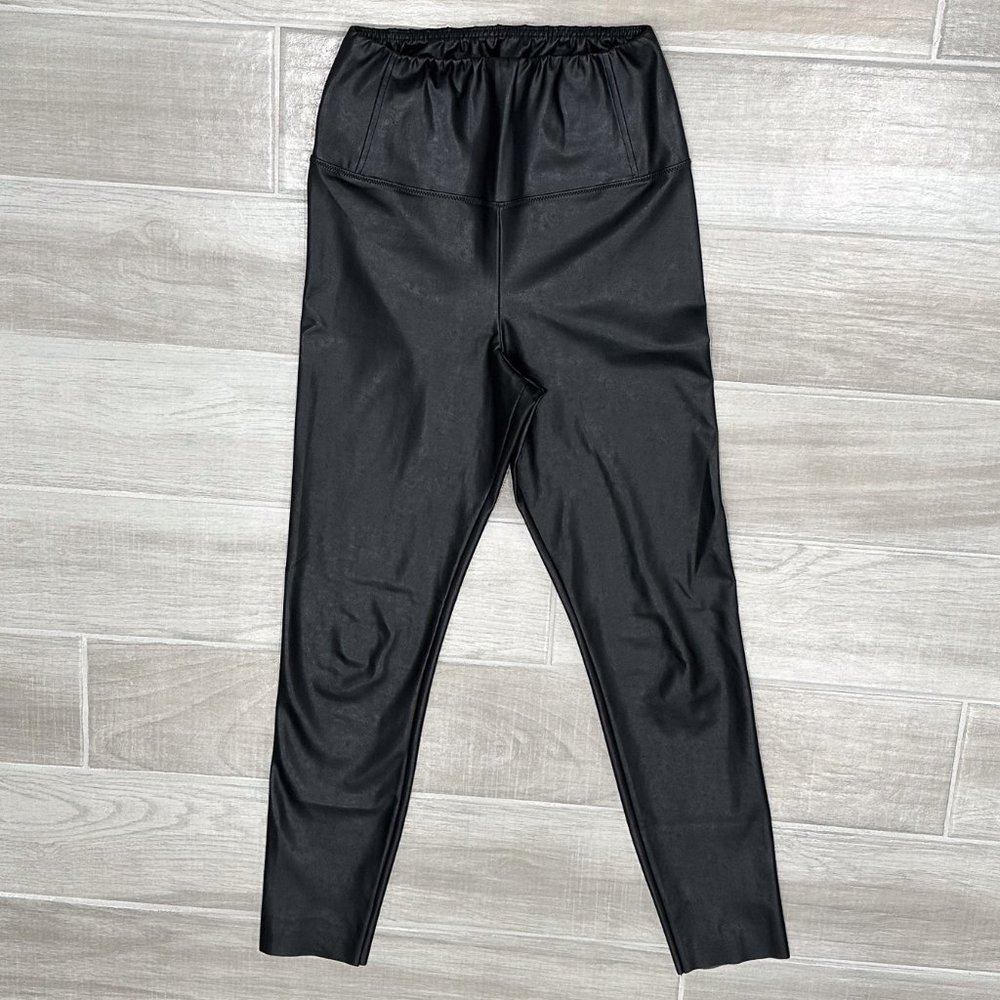 Aritzia Wilfred Free Daria Pant High-Waisted Vegan Leather Leggings in Black - Picture 2 of 16
